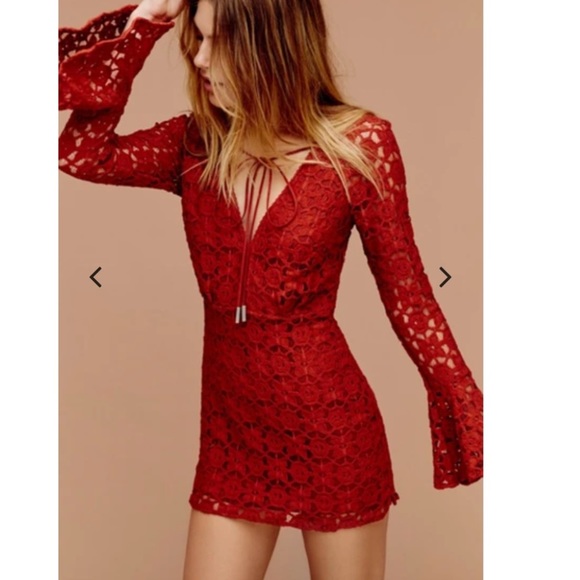 🎊 HP🎉 Free People Back to Back Rust Crotchet Mini Dress - Picture 4 of 10